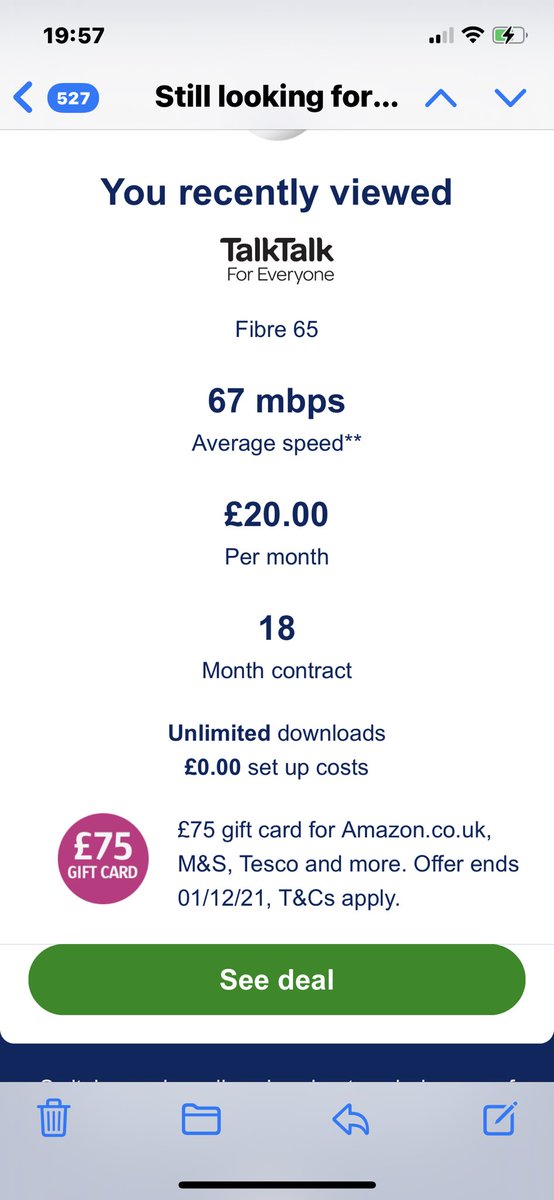 eddtr26's tweet photo. @TalkTalk This was the offer I signed up to and not received my £75 gift card. After using talk talk for a few weeks I recommended it to my partner, she received her gift card, 90 days later still waiting and now told I’m not eligible for it. How is this possible?!?! https://t.co/IELTQW9G8H