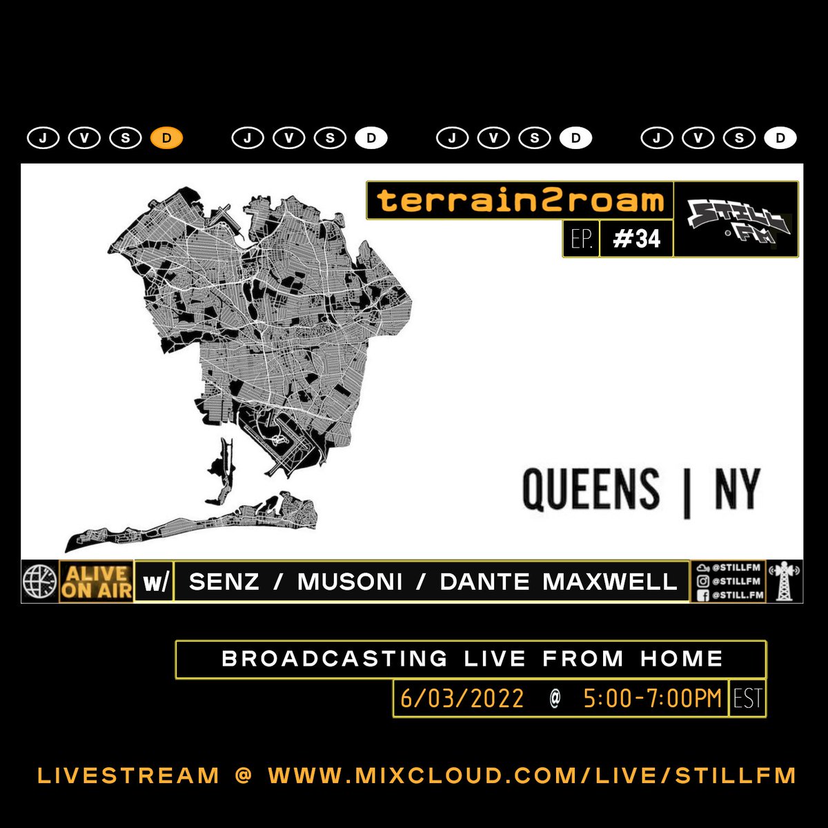 terrain2roam's tweet photo. Tomorrow, Sunday 6th, 5PM EST: Terrain2roam Ep 34 - QUEENS EDITION - Tune in @ https://t.co/I7jREWfAHG https://t.co/pirng02U0Q
