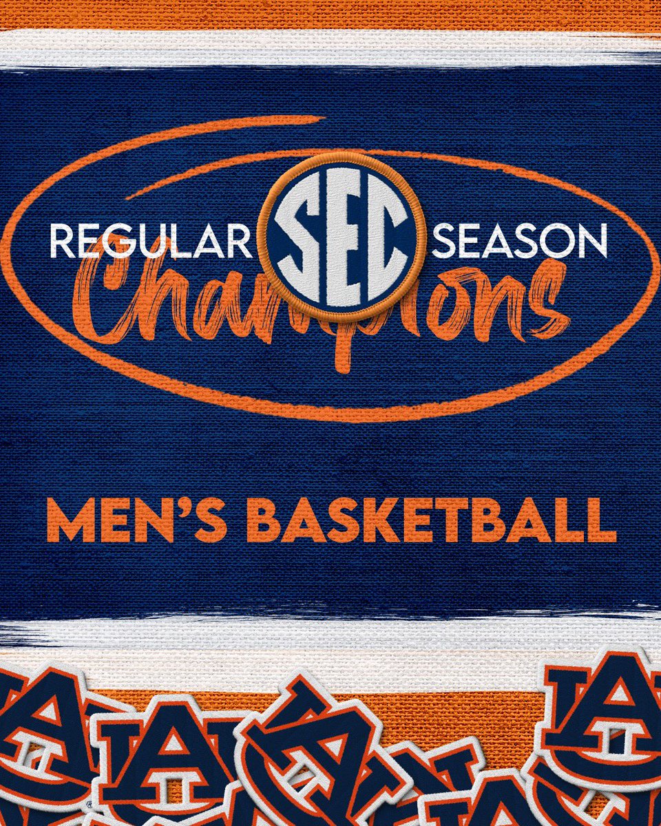 SEC's tweet photo. 𝟐𝟎𝟐𝟐 𝐒𝐄𝐂 𝐑𝐞𝐠𝐮𝐥𝐚𝐫 𝐒𝐞𝐚𝐬𝐨𝐧 𝐂𝐡𝐚𝐦𝐩𝐬

🏆 Congratulations to @AuburnMBB on claiming the outright conference crown!

#SECMBB https://t.co/uvoDA9J41S