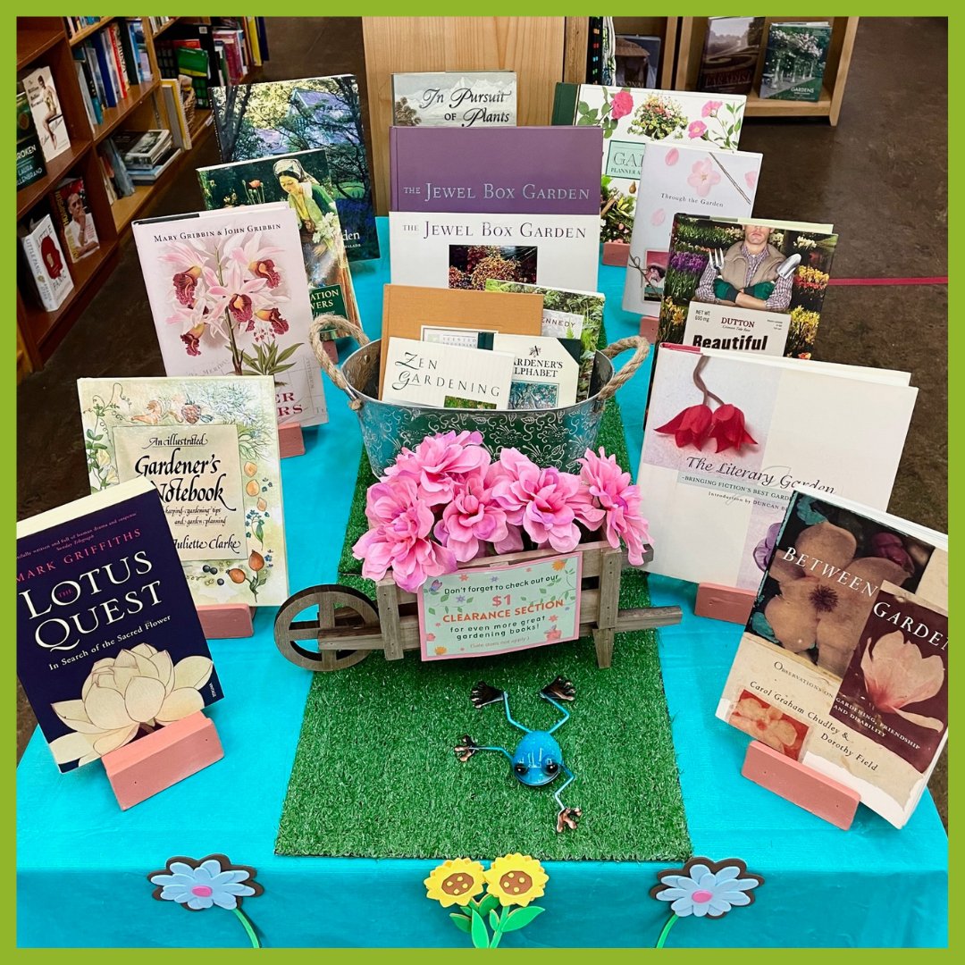 LitCentralVI's tweet photo. The Green Thumb Sale at Well Read Books is on now! From today through Sunday, March 13 all #gardening books are 25% (35% off for LCVI members)! Here is just a small sample of the beautiful books we have in store. #usedbookstore #downtownnanaimo https://t.co/wUOv9UcxEH