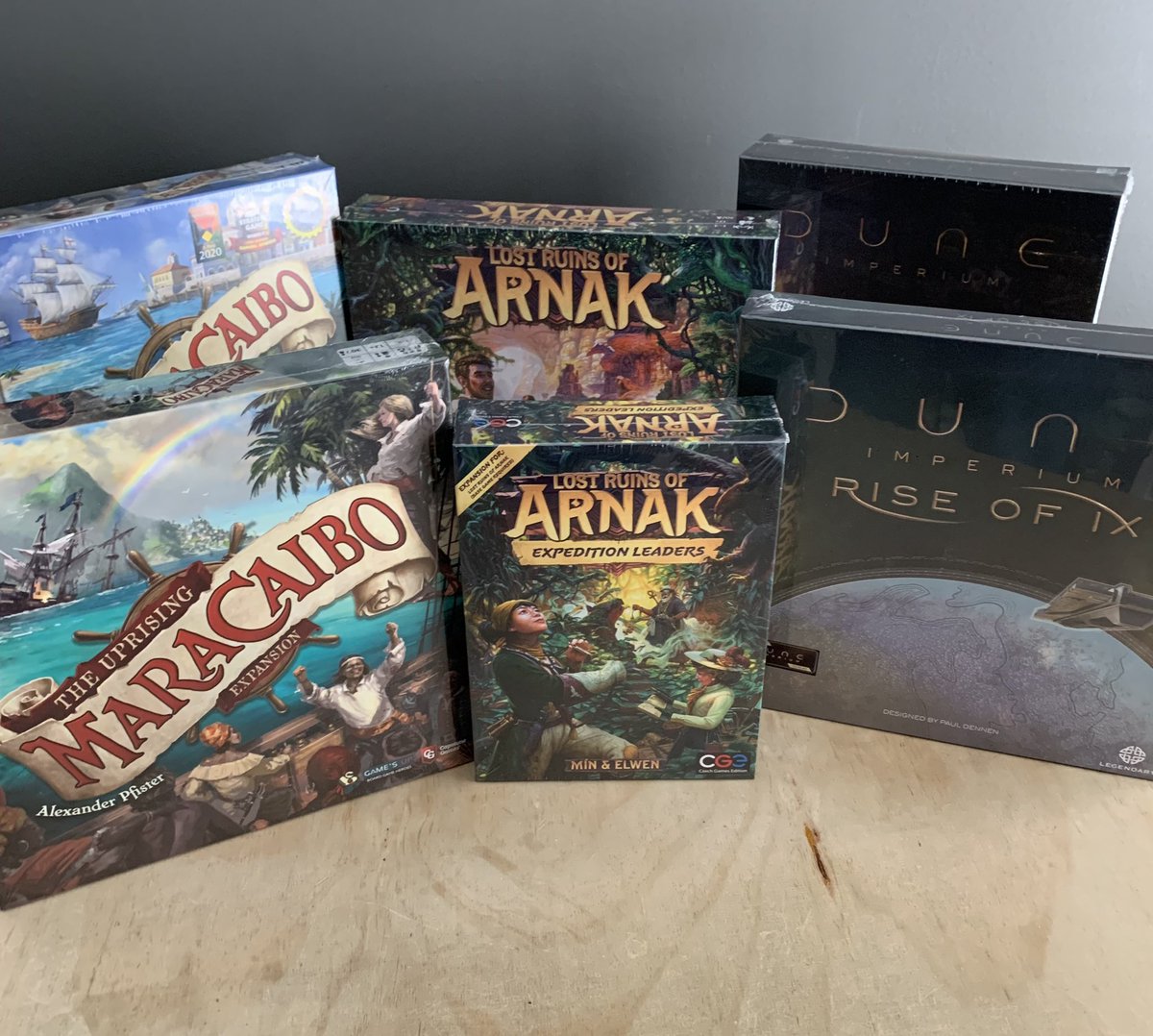 Great games get better with great expansions. We restocked some of our popular titles and just got in their expansions! Have you played any of them yet? #boardgames #duneimperium #lostruinsofarnak #boardgameexpansions