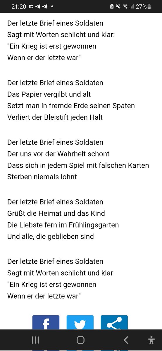 pheniefan's tweet photo. #omasfragerunde 
Ich habe diesen schönen Textausschnitt vom EAV aus dem Lied "der letzte Brief" gefunden. Es ist zwar schon einige Jahre alt, aber heute aktueller als vor 3-4 Jahren, als es raus kam. (Ist nur ein kurzer ausschnitt) https://t.co/VF7mgabO3r