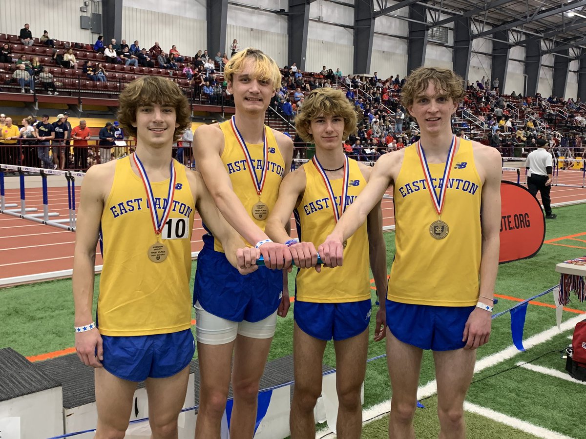 SportsConlon's tweet photo. The East Canton boys 4x800m relay took the state championship running a state record time of 7:57.86. @OHMileSplit https://t.co/JFtqEwUHw3