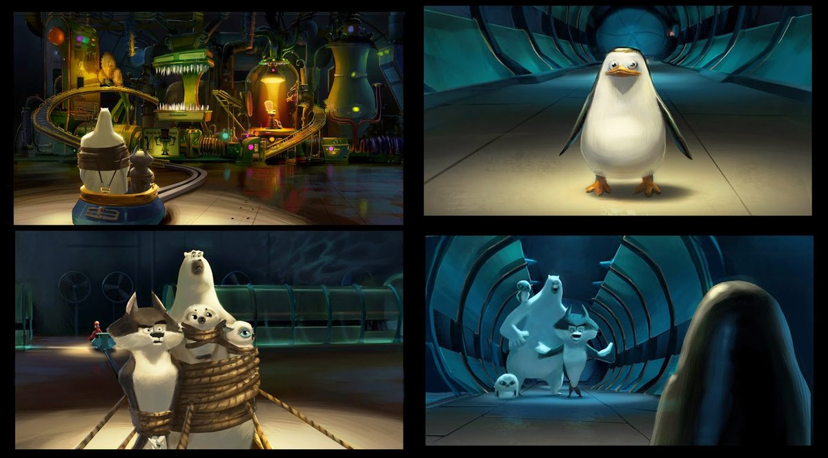 A few color keys I did for <a href="/Dreamworks/">DreamWorks Animation</a> "Penguins of Madagascar" I think this might have been the 6th Madagascar project I worked on (including Christmas specials). Definitely a big part of my life ♥️ #visdevart #conceptart #animation #MadagascarMovie