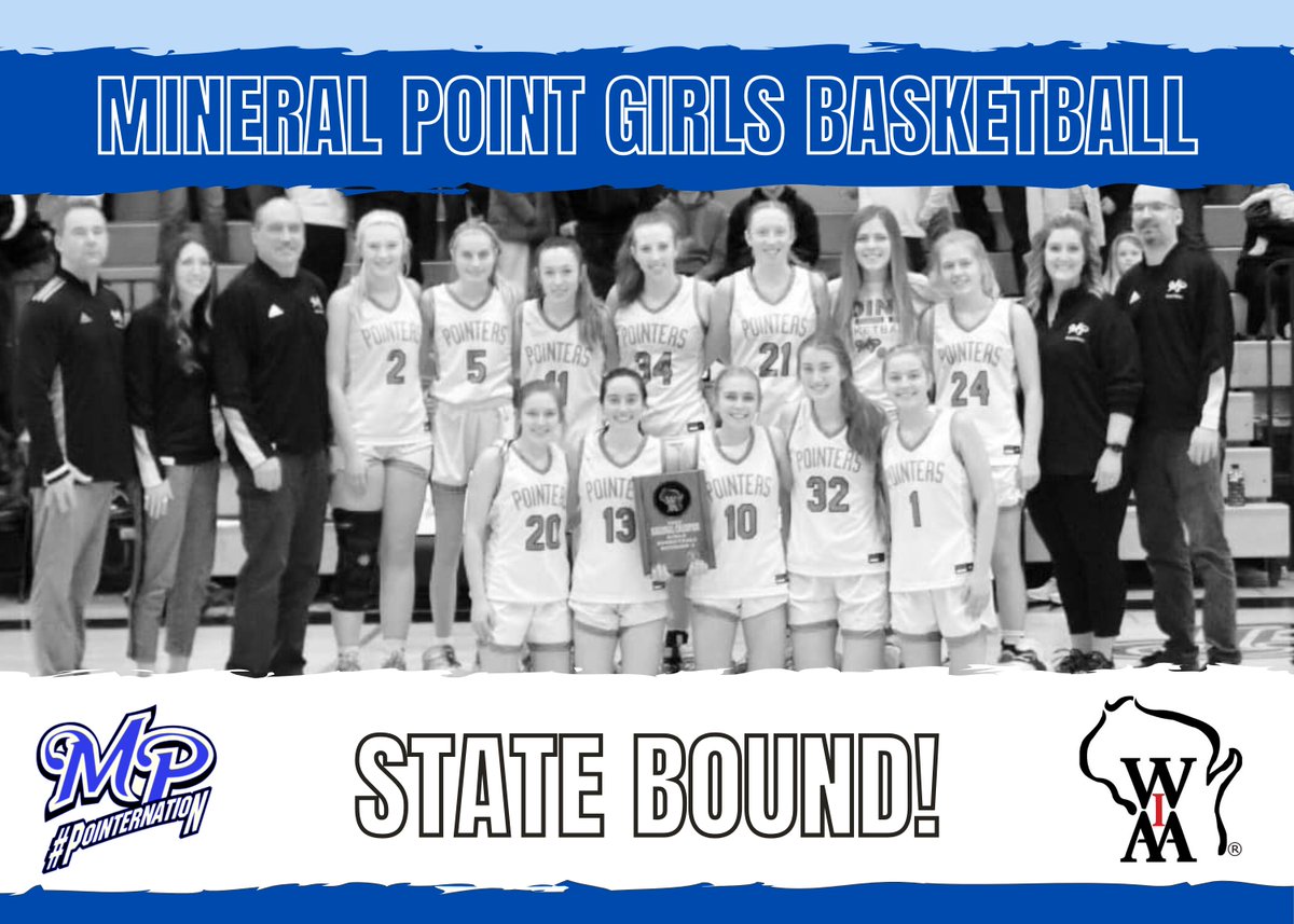 Rockshot_Joelle's tweet photo. 🏆 Sectional Champs and State Bound -- again! A huge congratulations to our #PointerNation Girls Basketball team for its 63-43 win over New Glarus today in the Sectional Final, earning a second straight berth in the WIAA State Tournament! #wiaagb #wisgb https://t.co/5jtG58gxRX