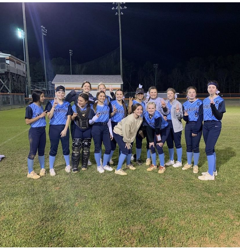 Swansboro Varsity Softball celebrating win number two last night against Southwest High School 13 to 0! Having fun with my girls!
