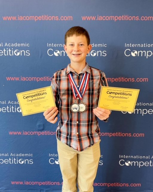 jamieldbrock's tweet photo. Congrats to Reed Hampton! Second place  in  the IAC Regionals- History Bee and 3rd place  in Geography! #IBKNOWLEDGABLE https://t.co/zxfgvc7L38