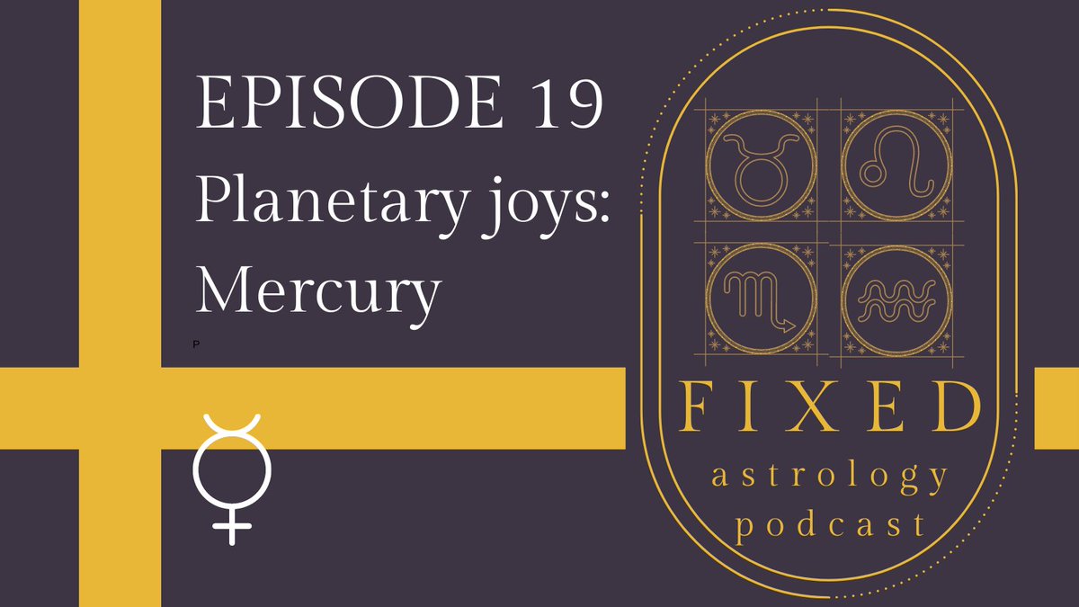 Fixed Astrology Podcast (@fixedastropod) on Twitter photo Oh joy! <a href="/austral_taur/">mother algol β βοΈπͺ·πππ¦</a> and @paostrology kick off our new 7-episode series on the planetary joys, starting with Mercury's joy in the 1st house. We start w an intro to the planetary joys, then jump into Mercury--with lots of example charts!
Listen here: anchor.fm/fixedastropod Oh joy! <a href="/austral_taur/">mother algol β βοΈπͺ·πππ¦</a> and @paostrology kick off our new 7-episode series on the planetary joys, starting with Mercury's joy in the 1st house. We start w an intro to the planetary joys, then jump into Mercury--with lots of example charts!
Listen here: anchor.fm/fixedastropod