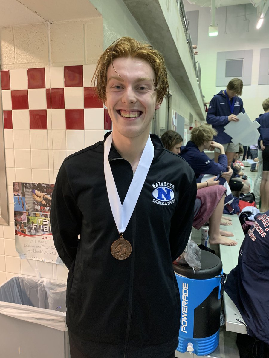 👏🏻🔵⚪️🦅🏊🏻‍♂️ Congratulations to <a href="/NazSwim/">Nazareth Swimming</a> Jack Hasker the 🥉medalist in the District XI 3A Boys’ 100 Yard Freestyle‼️‼️
