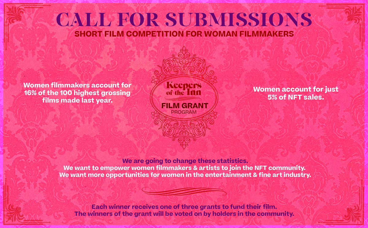 Julie_Pacino's tweet photo. CALL FOR SUBMISSIONS 🎥

APRIL 4th deadline 💓

grants@keepersoftheinn.art https://t.co/v6TtSXeyJf