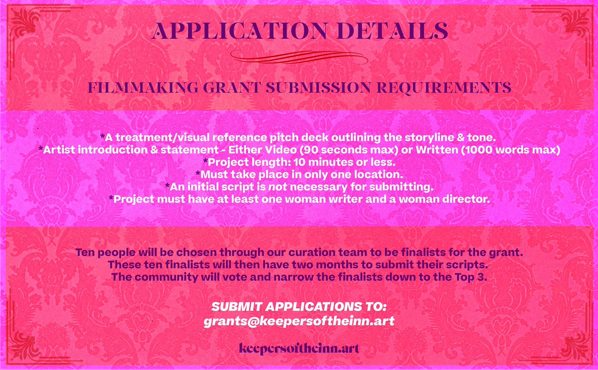 Julie_Pacino's tweet photo. CALL FOR SUBMISSIONS 🎥

APRIL 4th deadline 💓

grants@keepersoftheinn.art https://t.co/v6TtSXeyJf
