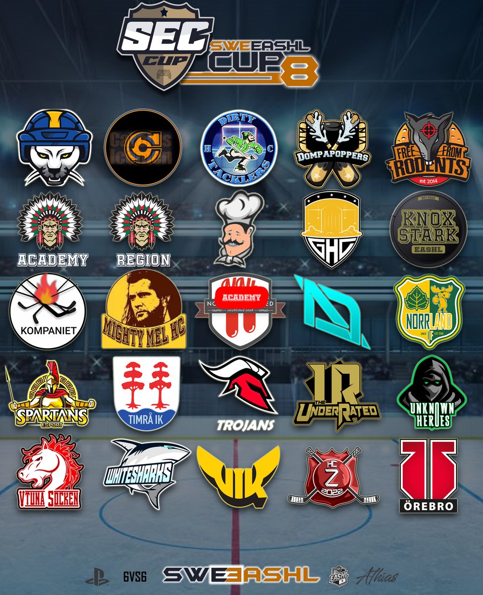 SvenskeHockey's tweet photo. Här är lagen som ska spela SEC 8
Mer info på
https://t.co/LP0PiM6POW
Tabell mm
https://t.co/XOUnL6W37S
#sweeashl #NHL22 #esports #esport
@EASPORTSNHL #SEC #SEC8 https://t.co/iHgL5LOxIF