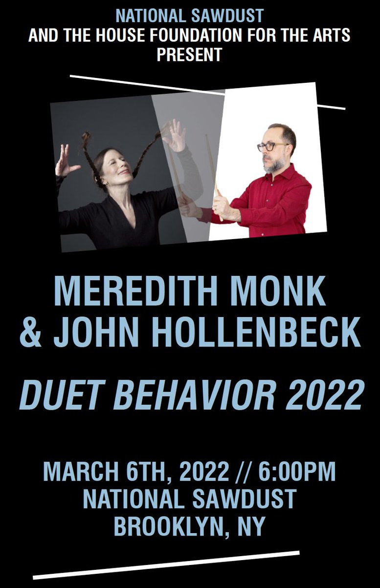 live.nationalsawdust.org/event/duet-beh…

TOMORROW!!!!!
<a href="/NationalSawdust/">National Sawdust</a> 
<a href="/meredith_monk/">Meredith Monk</a>