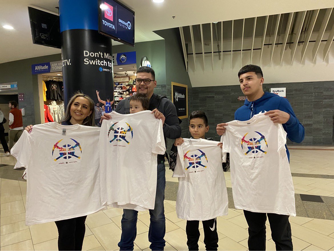 nuggets's tweet photo. Shoutout to @uchealth for the awesome free Denver-themed shirts. Stay tuned for  future games where a new “Cultura” tee might drop👀 https://t.co/ufGQgAac3L