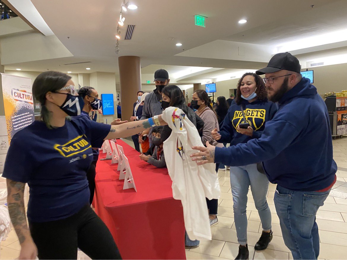 nuggets's tweet photo. Shoutout to @uchealth for the awesome free Denver-themed shirts. Stay tuned for  future games where a new “Cultura” tee might drop👀 https://t.co/ufGQgAac3L