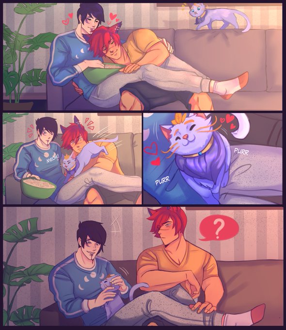 Two jealous cats fight for attention from their favorite human 🐱

[Part 1/2] #settphel #aphelios #sett #yuumi #alune 