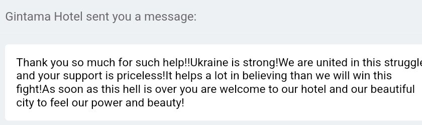 Message from my second hotel in Kyiv.
#StayStrongUkraine
