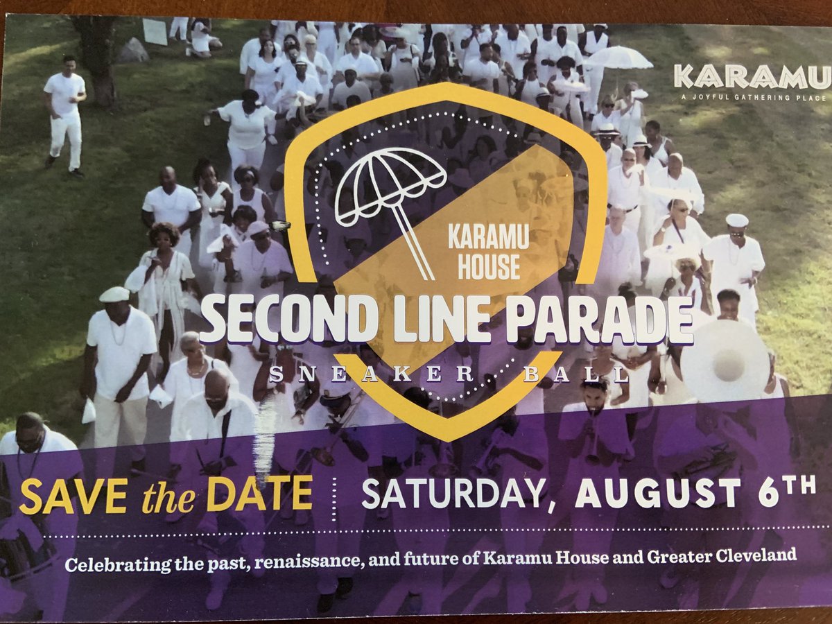 CRHillJohnson's tweet photo. Look what came in my mail today from @KaramuHouseInc! Save the date, Saturday, August 6th @LakeViewCem #SecondLineParade #JoyfulGatheringPlace https://t.co/UUidi38jze