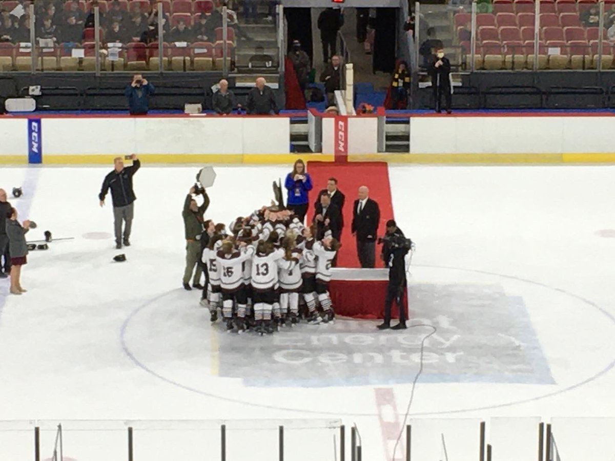 ChadHolmesWI's tweet photo. Congratulations to all of the players and coaches of the Central Wisconsin Storm on a job so well done!  State Champions for 2021-22!  #wiaahockey https://t.co/yX0tPfAUl5