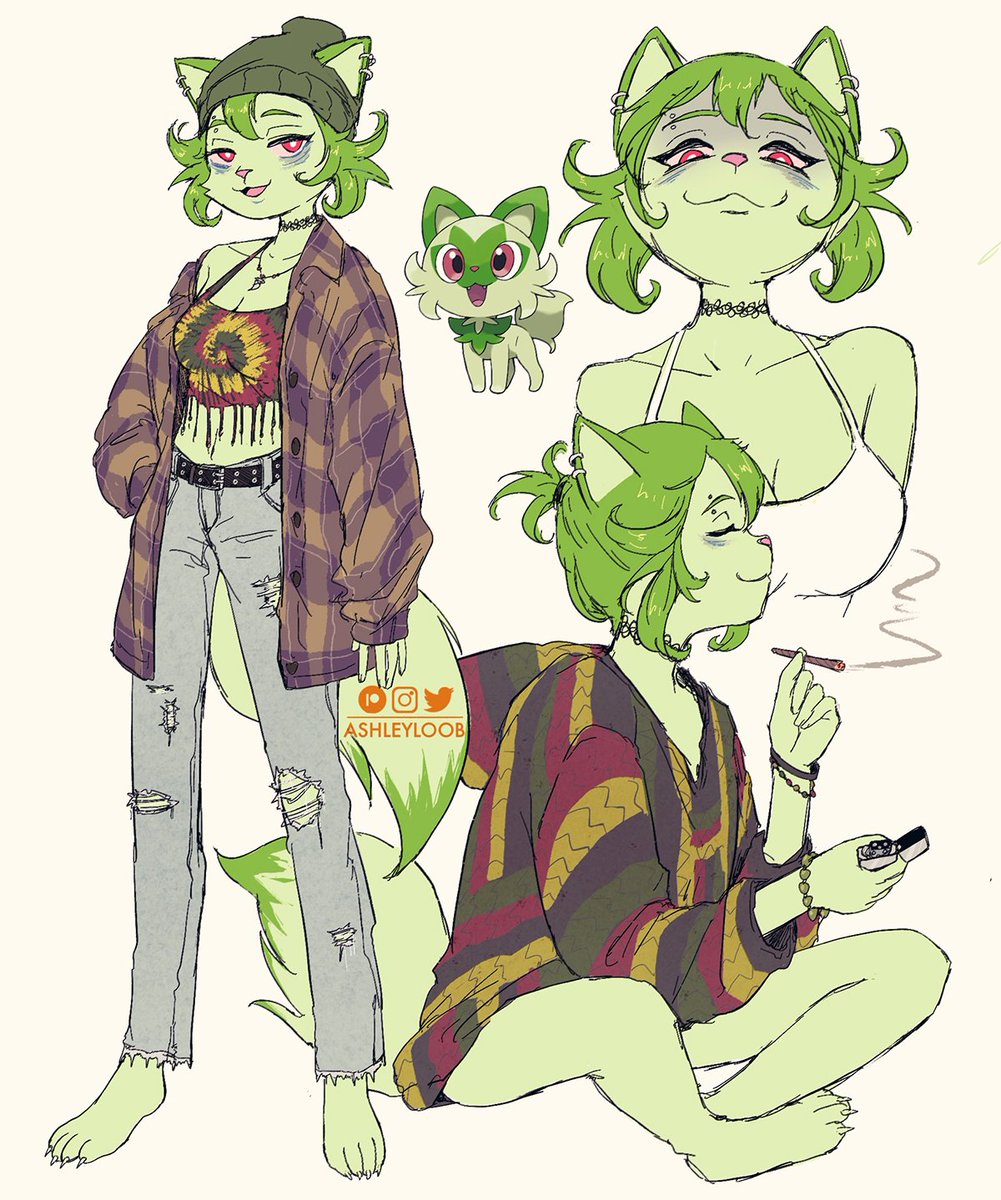 stoner catgirl sprigatito sketches