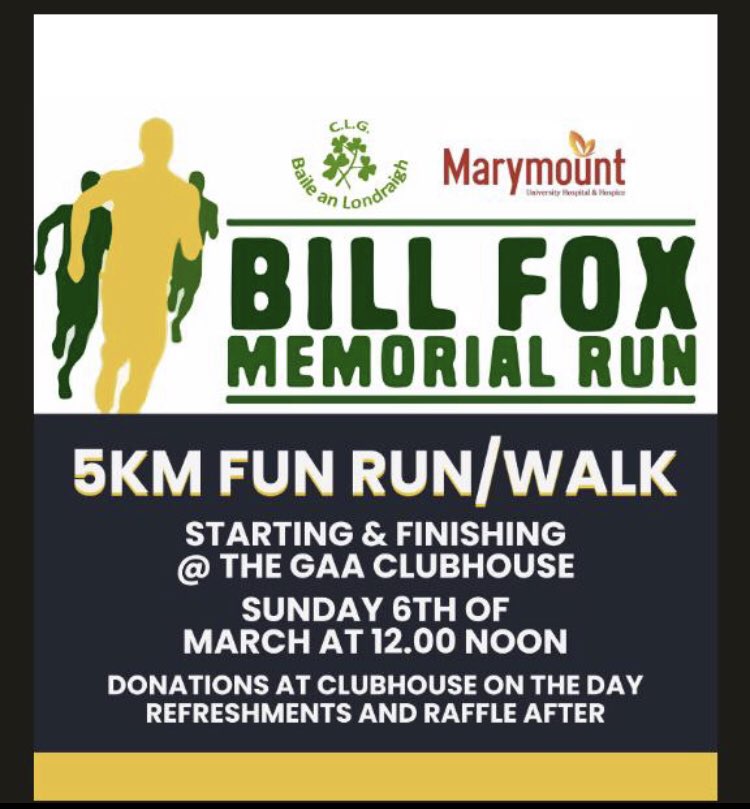 If your around tomorrow please come out and support a great fun day. 
5km walk/fun run at 12 noon. Be in with a chance to win Limerick vs Tipp Munster Hurling tickets with your donation gofund.me/f4d98014 or donation on the day.