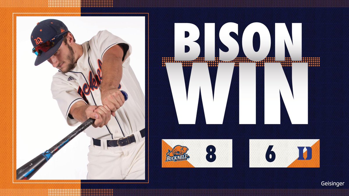 Bucknell_BB's tweet photo. BISON WIN!  

Brendan Lowery's two-run home run in the seventh is the difference in this one as Bucknell takes down Duke for the first time in school history!  

#rayBucknell https://t.co/Oq39YSgljT