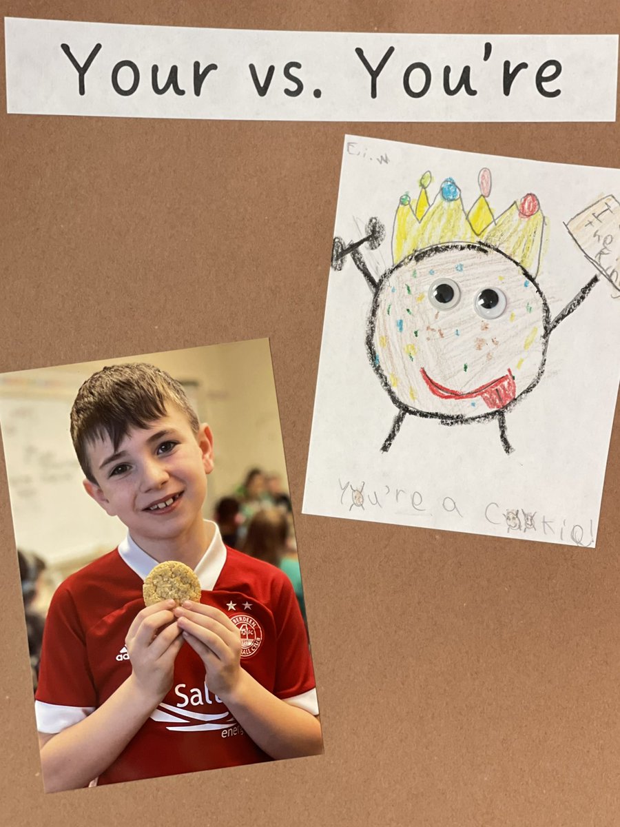 Such a fun way to apply our knowledge of contractions.  Your cookie vs. You’re a cookie.  #secondgradersaresofun