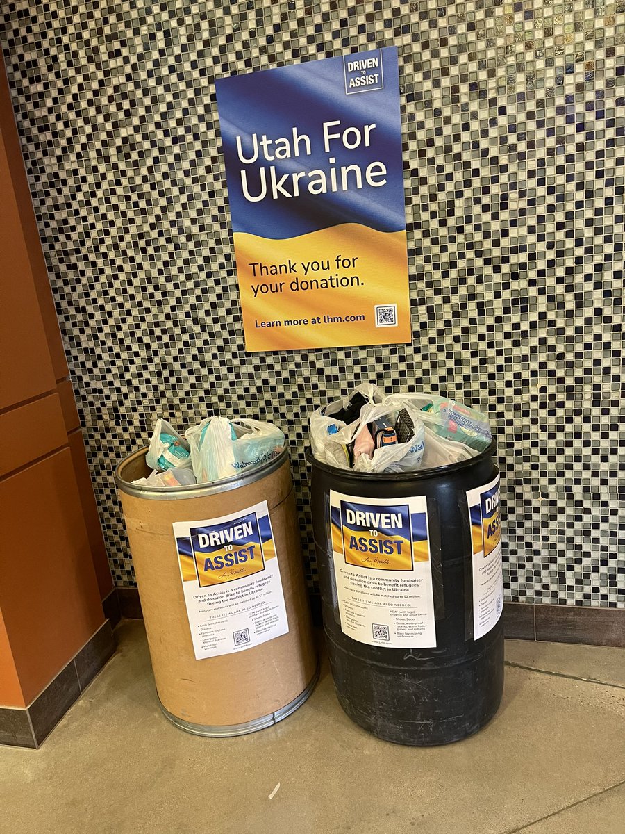 ClintonPMorris's tweet photo. Hey Davis County…. Let’s fill these up! #DrivenToAssist 👊❤️🇺🇦 - Megaplex, Centerville. https://t.co/R4TBS3tZUb