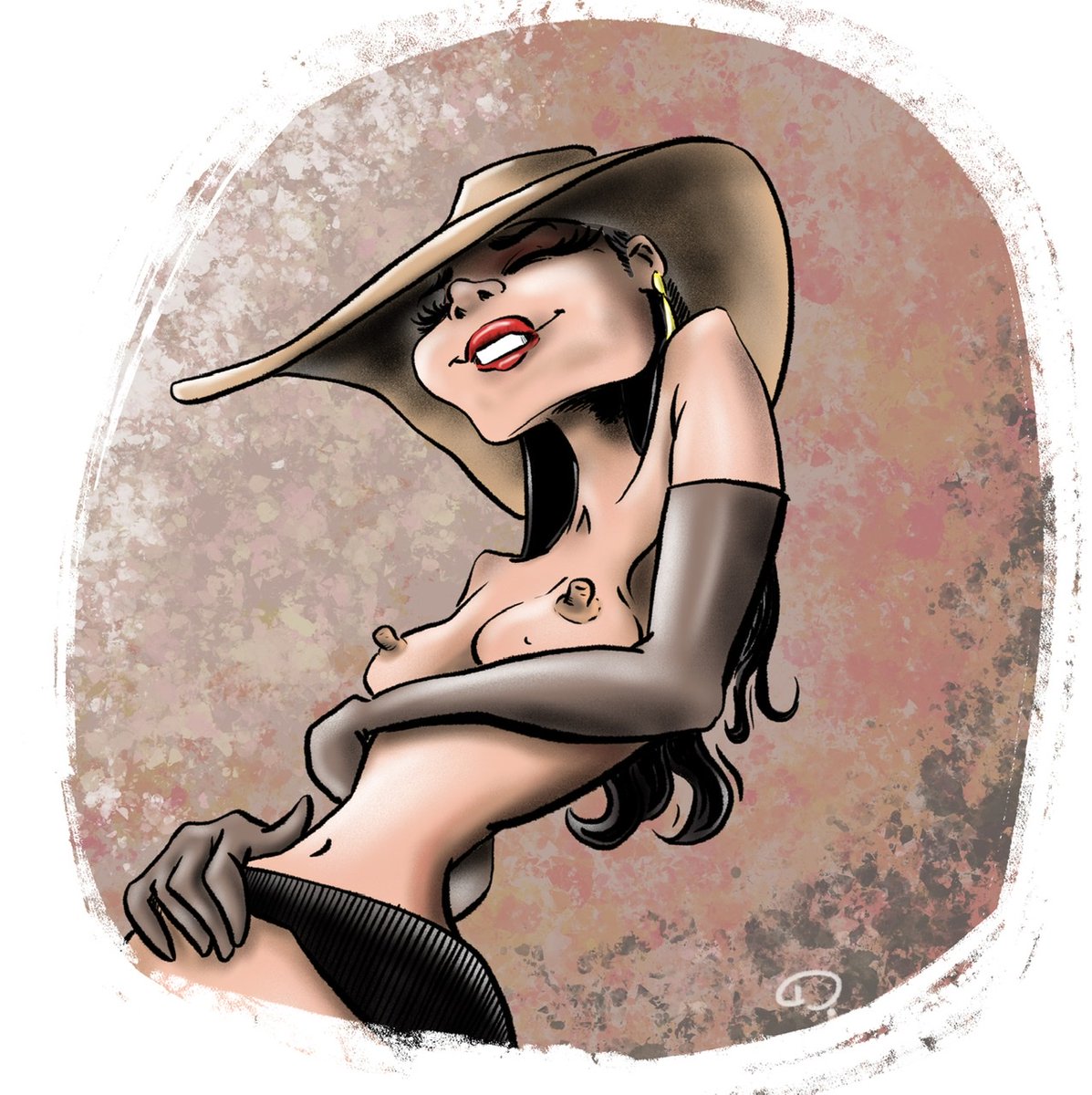ToonRude's tweet photo. I though about drawing a sexy lady in a hat. how about someone who wears a hat really well. like @Sexy_Jeny_Smith ? It’s been a while since posts. Enjoy. 
#hat #nude #sexy https://t.co/gYRESsxrJA