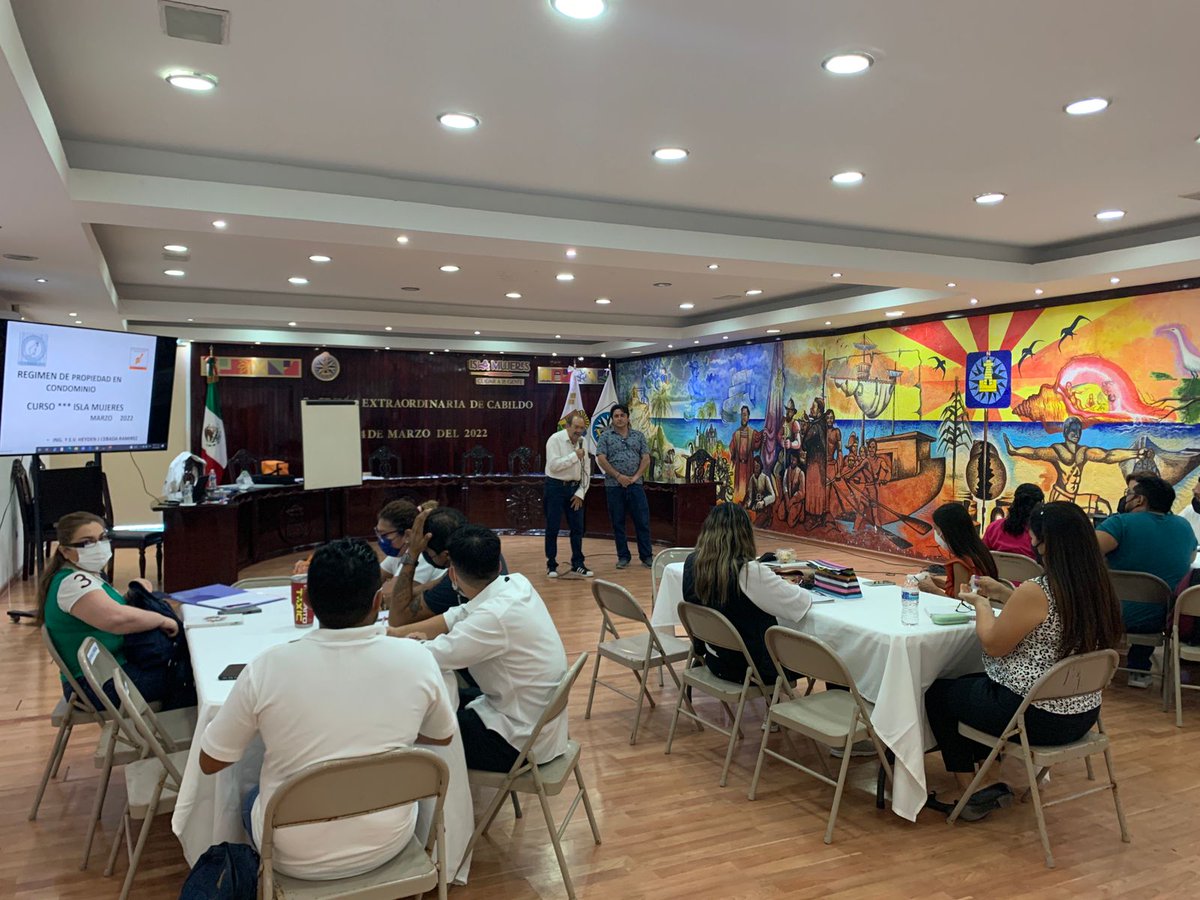 Curso  "Conceptualizaciòn del Régimen en Condominio y càlculo del indiviso" a Desarrollo Urbano y Catastro del Municipio de Isla Mujeres. Agradeciendo al Esp. en Val. Ing. Heyden Cebada Ramirez por su participaciòn.
#COVAQROO
#FECOVAL
#VALUADORESDEQUINTANAROO
