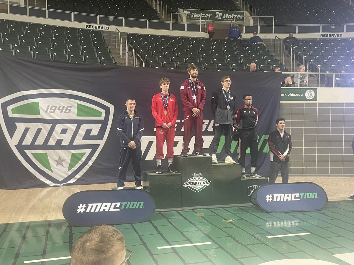 SIUEWrestling's tweet photo. MAC Championship Place Winners.
- 125 Austin Macias 8th
- 133 Aaron Shulist 6th
- 141 Saul Ervin 6th
- 149 Caleb Tyus 8th
- 184 Sergio Villalobos 8th
- 197 Ryan Yarnell 4th
- 285 Colton McKiernan 5th
#RTGContinued https://t.co/0yV2ahHw5n