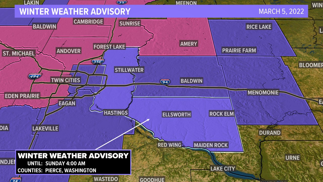 KARE 11 Weather on Twitter "A Winter Weather Advisory has been issued