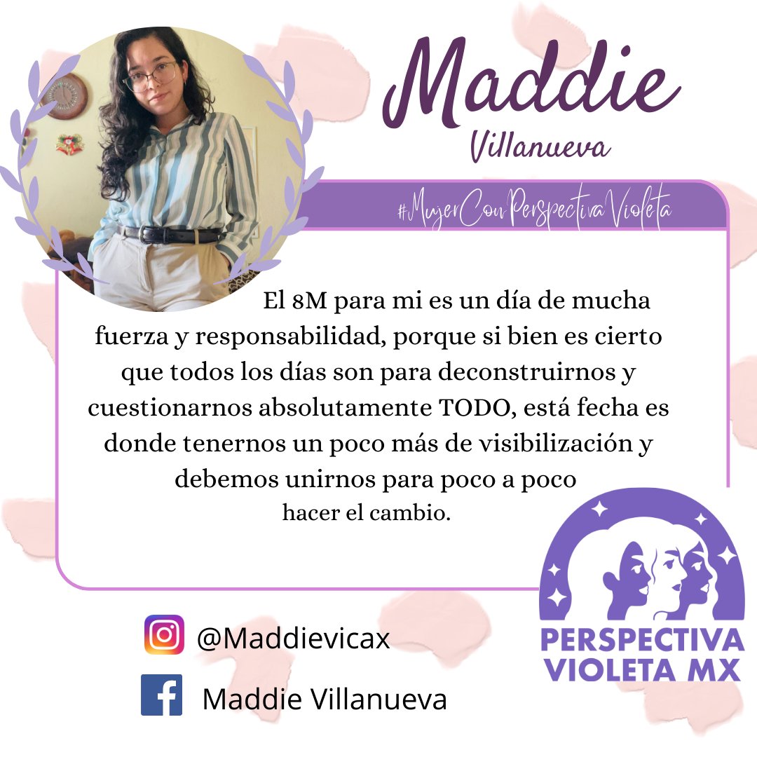 PerspectivaVMx's tweet photo. #RumboAl8M las miembras de #PerspectivaVMX nos comparten una pequeña reflexión sobre el día de la Mujer.
¿Con cuál te identificas más? 💜
#perspectivavioletamx #8M #feminismo #VioletaContigo
#MujeraConPerspectivaVioleta https://t.co/LM6GWJmqHm