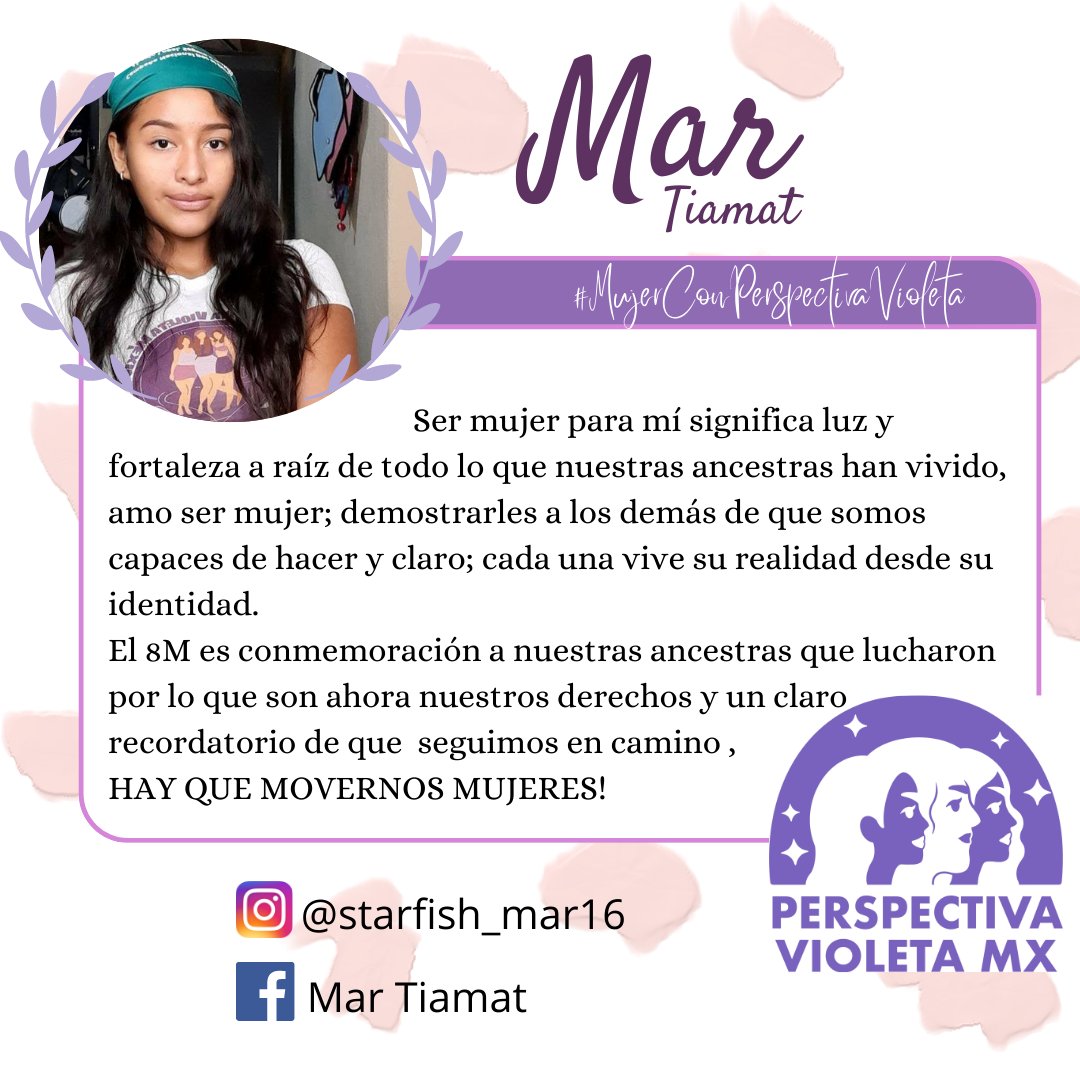 PerspectivaVMx's tweet photo. #RumboAl8M las miembras de #PerspectivaVMX nos comparten una pequeña reflexión sobre el día de la Mujer.
¿Con cuál te identificas más? 💜
#perspectivavioletamx #8M #feminismo #VioletaContigo
#MujeraConPerspectivaVioleta https://t.co/LM6GWJmqHm