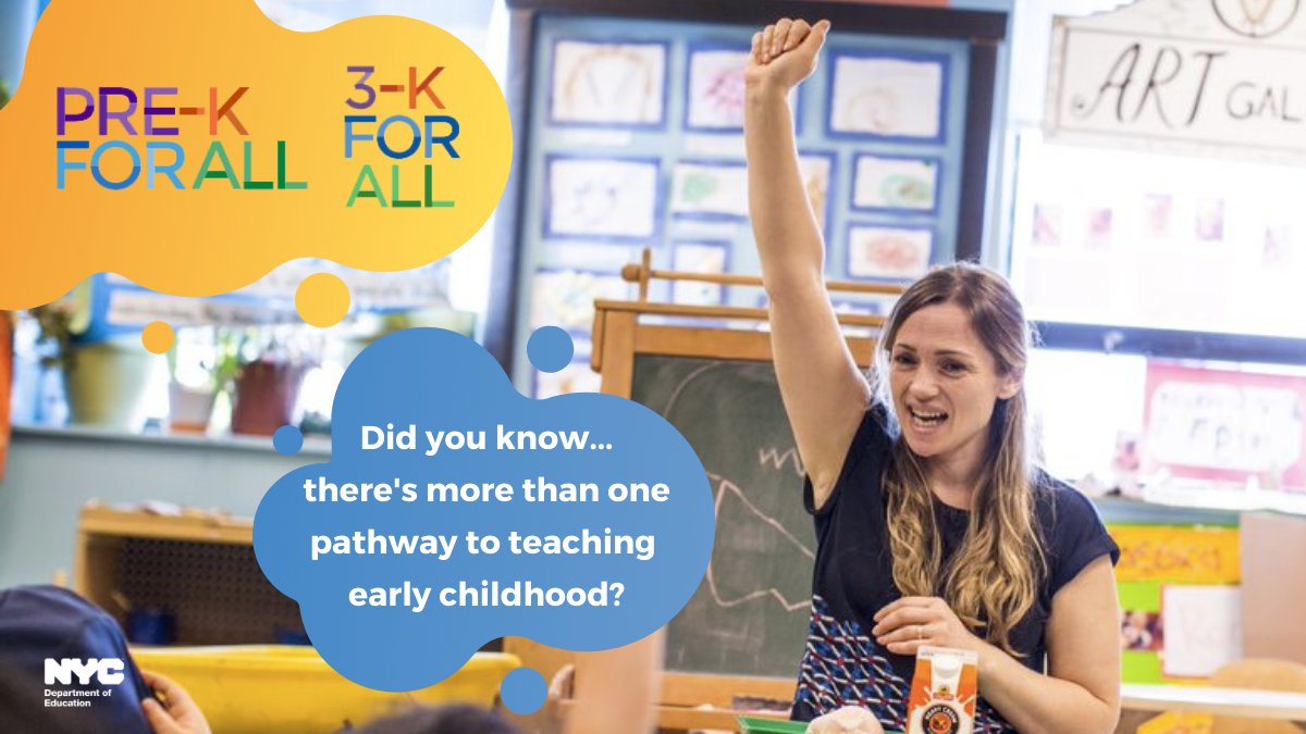 Want to learn about different pathways to a career in Early Childhood Education - even for not-yet-certified teachers? 🍎 Submit an Express Interest form today: ➡️ ow.ly/cKzv50CJrcZ #TeachNYC #EarlyChildhood #3K #preK