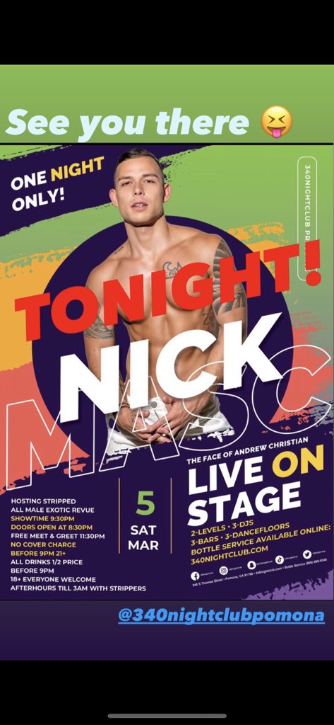 TW Pornstars - Nick Masc. Twitter. 9:33 PM - 5 Mar 2022