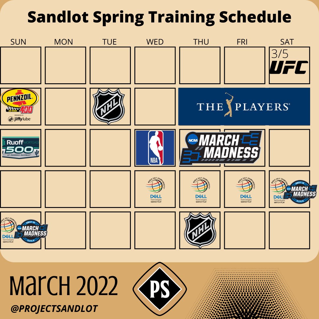 Sandlot Spring Training Starts today with UFC 272! Be sure to follow the events and see how your team and PoB is doing! Good luck!

#projectsandlot #springtraining #majorleagueu