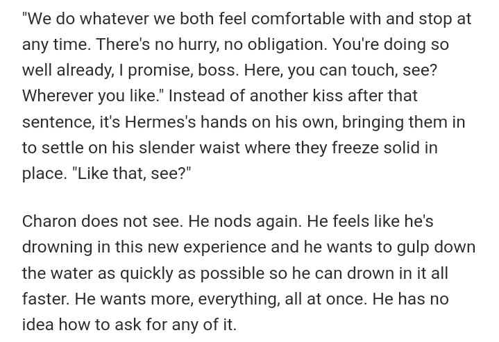 coughed_syrup's tweet photo. Since i played 3 hours of hades today, it seemed only fair that i finally update my #charmes / #chermes (which tag does the ship even use?) sug/ar dad/dy fic. #hadesnsfw. Link below if it sounds up your street. https://t.co/d2zJO7WDn1