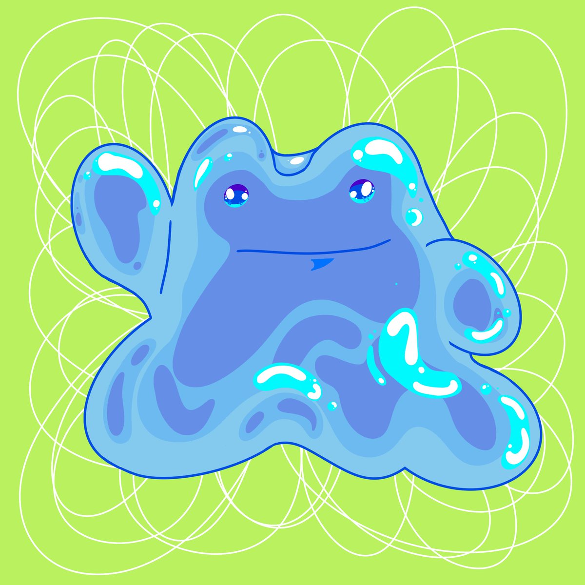 LilBlueCanvas's tweet photo. Back to the shiny Pokemon. This time we got ditto. #Pokemon #digitalart #illustration #shinypokemon https://t.co/9faGG6WZqj