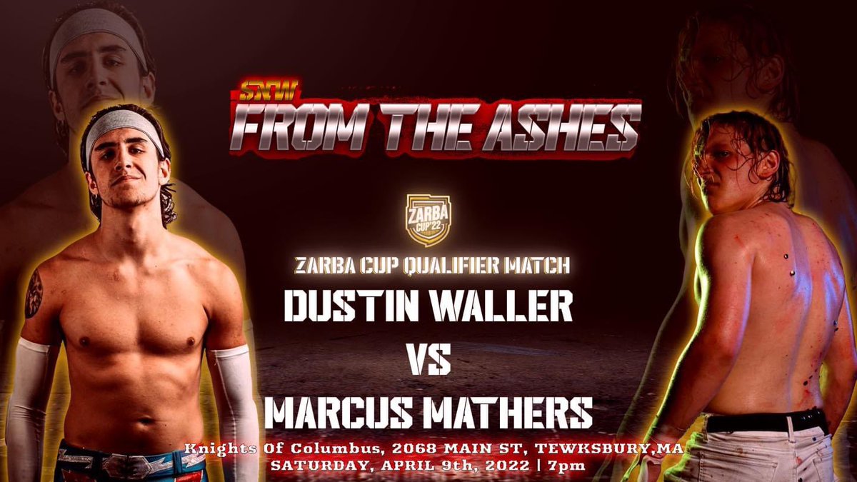 Nova_Promotions's tweet photo. Who will advance to the Zarba Cup Tournament ? @ItsDustinWaller vs  @MarcusMathers1 #newengland #wrestling #indywrestling #SUPERNOVA 

Saturday April 9th @7pm
Knights of Columbus
2068 Main St
Tewksbury, MA

Tickets - $10 Link Below to but tickets!https://t.co/so9OYdis5x https://t.co/mDE374NDEd