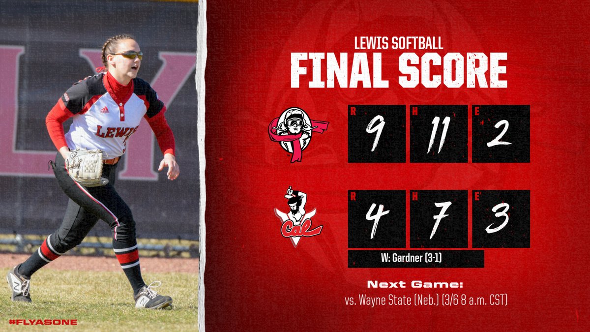 LewisSoftball's tweet photo. .@LewisSoftball rallies from a four-run deficit to defeat California (Pa.) 9-4 on Saturday afternoon. Meghan Bontrager was 3-3 with a run scored and RBI. The bottom 5 hitters in the Flyer lineup went 8-16 with 4 RBI and 5 runs scored #GLVCsb #FlyAsOne https://t.co/tlrE9cdw9C