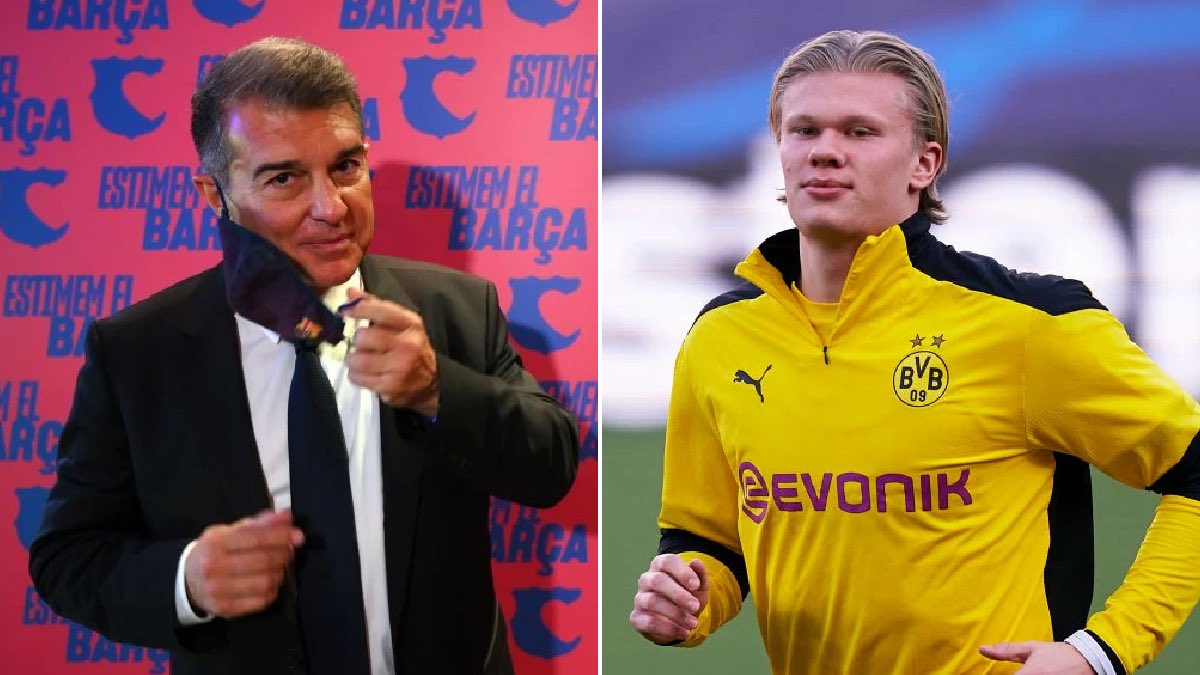 FabrizioRomano's tweet photo. Barcelona president Laporta tells Deportes Cuatro: “I deny that we’ve started any kind of negotiation for Erling Haaland”, he said to @DavidIbanez5. 🔴🇳🇴 #FCB

“Meeting between Xavi and Haaland? That’s not up to me”, Laporta added. https://t.co/VSKRDSvqUP