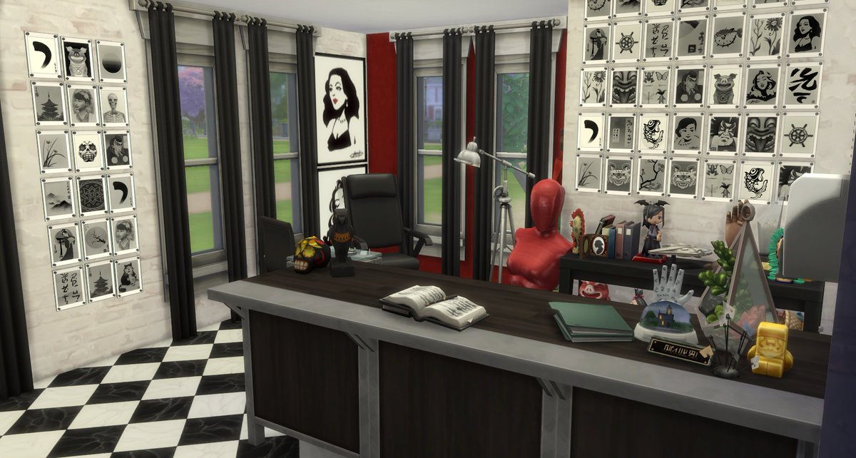 abbysimsaccount's tweet photo. im so bad at taking screenshots but here's a tattoo shop in downtown Newcrest #ShowUsYourBuilds #TheSims4 #noCC https://t.co/PudcIJDRPc