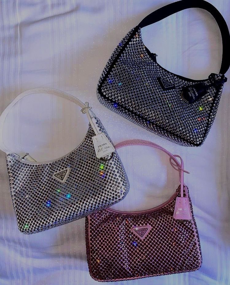bottegalolita's tweet image. Prada crystal bags