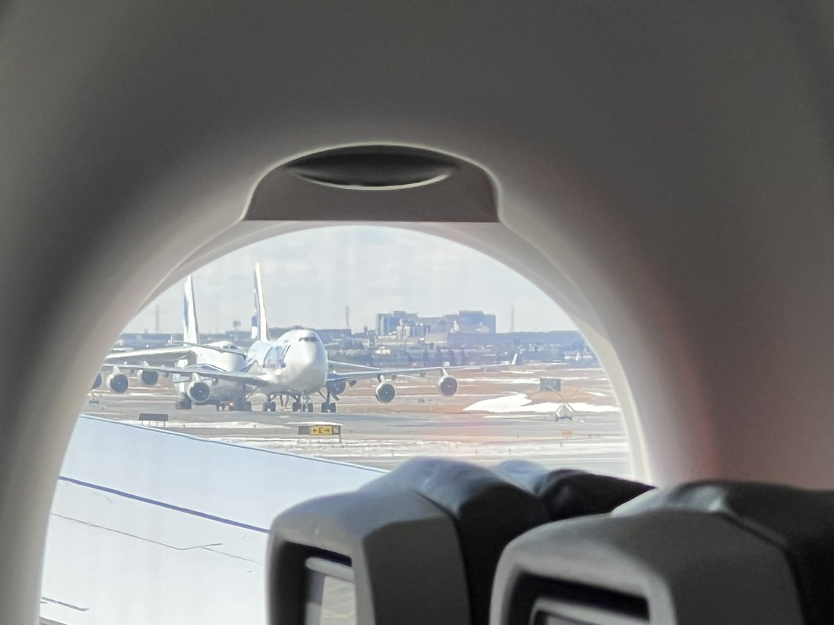 Got this off my phone while taxiing to the runway at #yyz #avgeek #747 #antonov