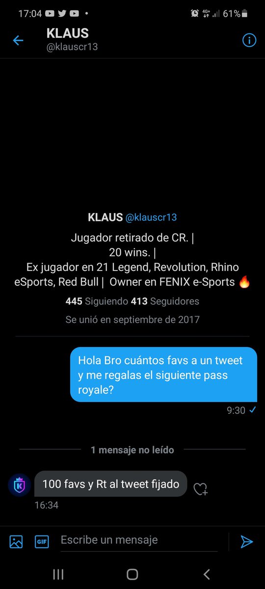 Marco23517915's tweet photo. Hola gente 100 favs a este tweet y @klauscr13 me regala el siguiente pass royale colaboren 😔 https://t.co/PLaxjLPOxO