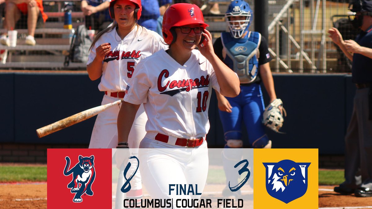 FINAL | Cougars cap off doubleheader sweep of No. 9 North Georgia thanks to 5 RBIs from <a href="/ElstonMorgan/">Morgan Elston</a> #GoCSU🐾