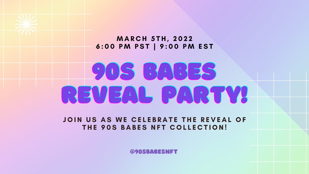Join us for our Reveal Party tonight at 6 PM PST / 9 PM EST. 🚀

We have a special surprise coming for our holders that will be announced in our space... Hint: Look out for the accessory your 90s Babe is holding...you might get it in real life 😉

x.com/i/spaces/1kvJp…