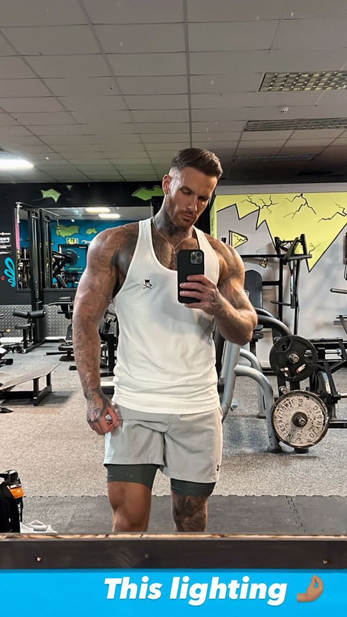Fked_Up_Son's tweet photo. The mirror could’ve done with a clean but the lighting was too good not to pass up a selfie 😈 #GymLife #GettingThemGains https://t.co/Ek5wGoPPHG