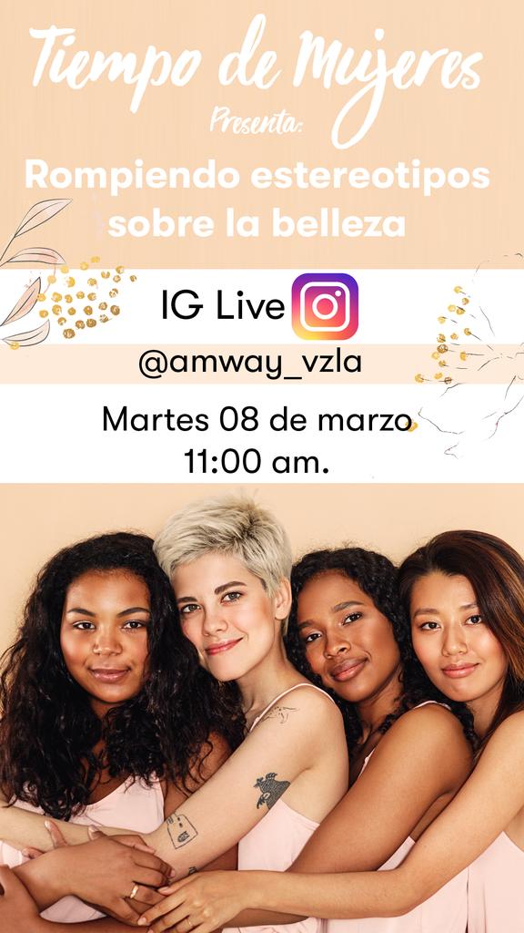AmwayVzla's tweet photo. Marzo es el mes de la mujer y que mejor manera de celebrarlo que dedicando un tiempo para nosotras. El martes 08 de marzo a las 11:00 am. te invitamos a unirte a nuestro IG Live donde hablaremos sobre los estereotipos de belleza ¡Te esperamos!

#Mujeres #Marzo https://t.co/LCnsWvHBie